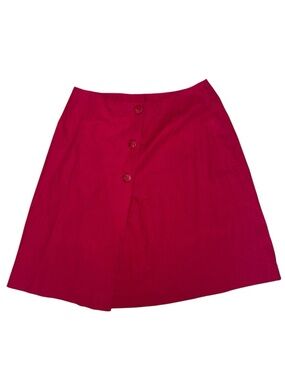 Vintage Jeremy Scott Burgundy A-Line Skirt with Asymmetric Button Placket